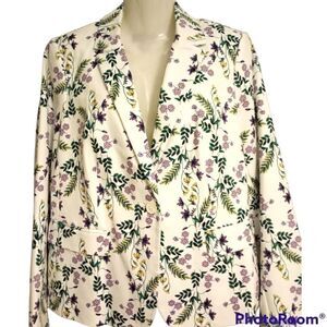 Liz Claiborne white blazer with floral print